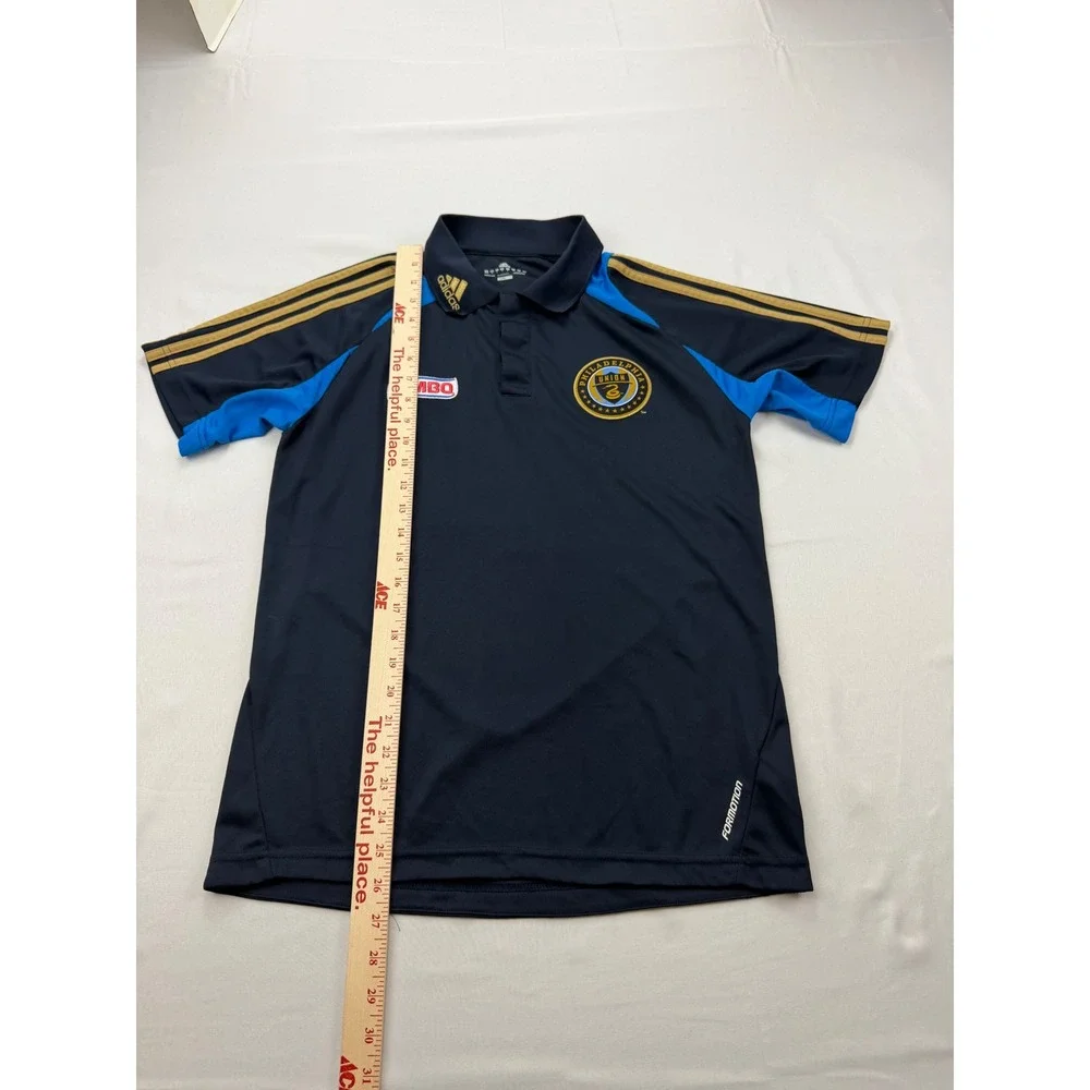 Adidas Philadelphia Union Polo Shirt Mens Medium Navy Blue‎ Soccer Formotion MLS